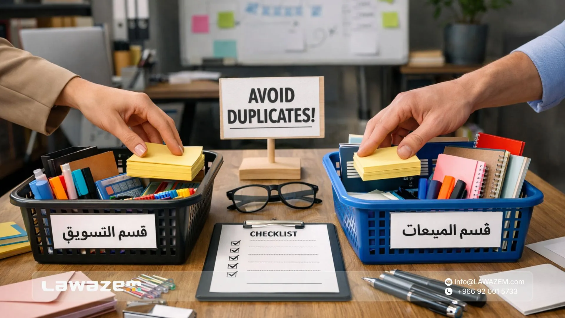 كيف يمكنك أن تمنع تكرار الطلبات في الأدوات المكتبية بين الأقسام